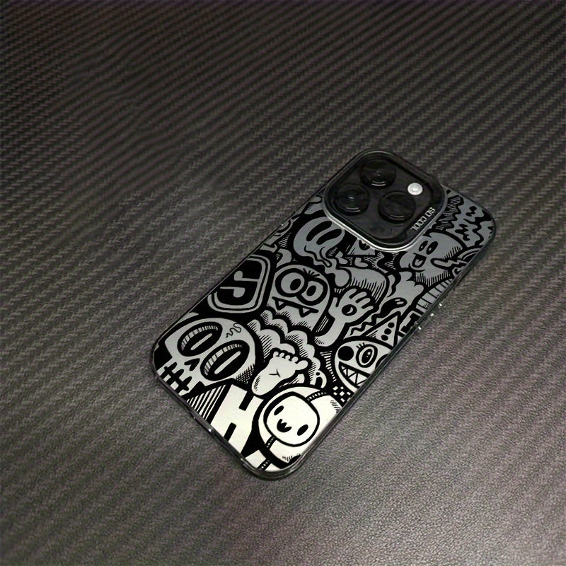 Black Graffiti Phone Case, Suitable for iPhone 15/15Plus/15Pro/15Promax, iPhone 14/14Plus/14Pro/14Promax, iPhone 13/13Pro/13Promax, iPhone 12/12Pro/12Promax, iPhone 11/11Pro/11Pro Max, iPhone 7/8Plus, iPhone Xr/Xs Max