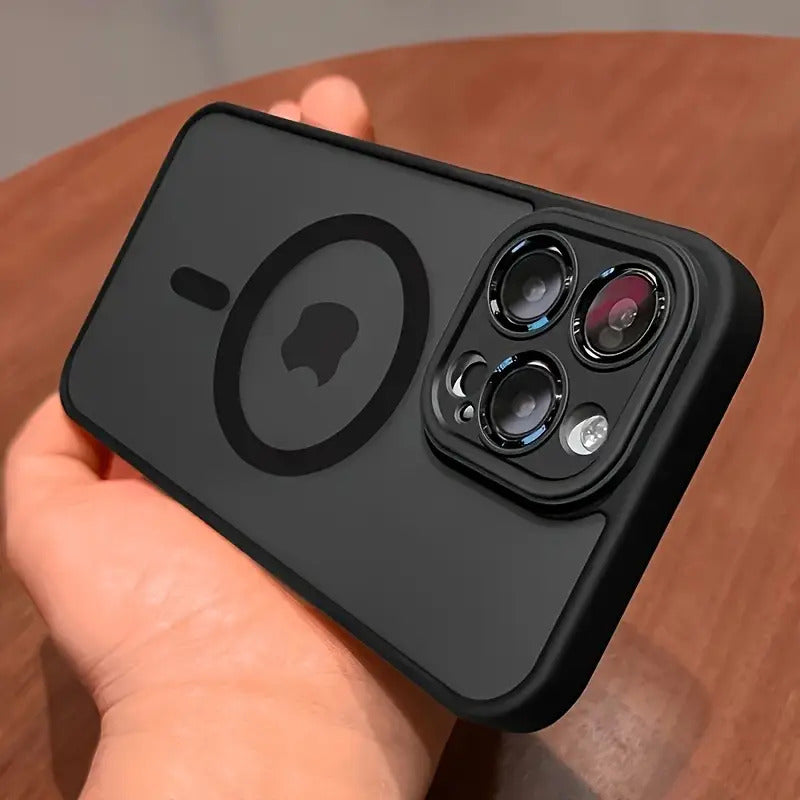 Premium Matte Magnetic Wireless Charging Phone Cover for Iphone Models 11 Through 16 Pro Max Plus, Featuring Shockproof Lens Protection And a Durable Acrylic