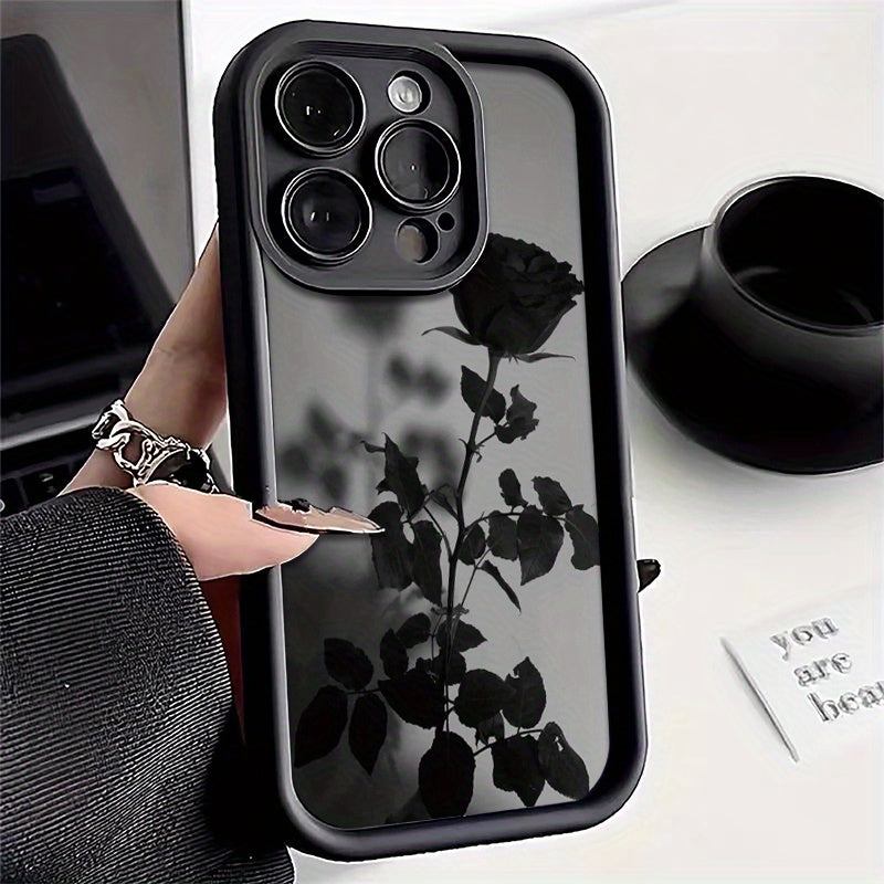 High Bamboo Black Shell Rose Pattern Phone Case Suitable for iPhone 16111213141515 Pro 15 Plus 15 Pro Max 7 Plus 8 Plus XXs Max Xr 11 Pro 12 Pro 13 Pro 14 Pro 11 Pro Max 12 Pro Max 13 Pro Max 14 Pro Max 14 Plus 66s 6 Plus 7816 Pro 16 Plus 16 Pro Max