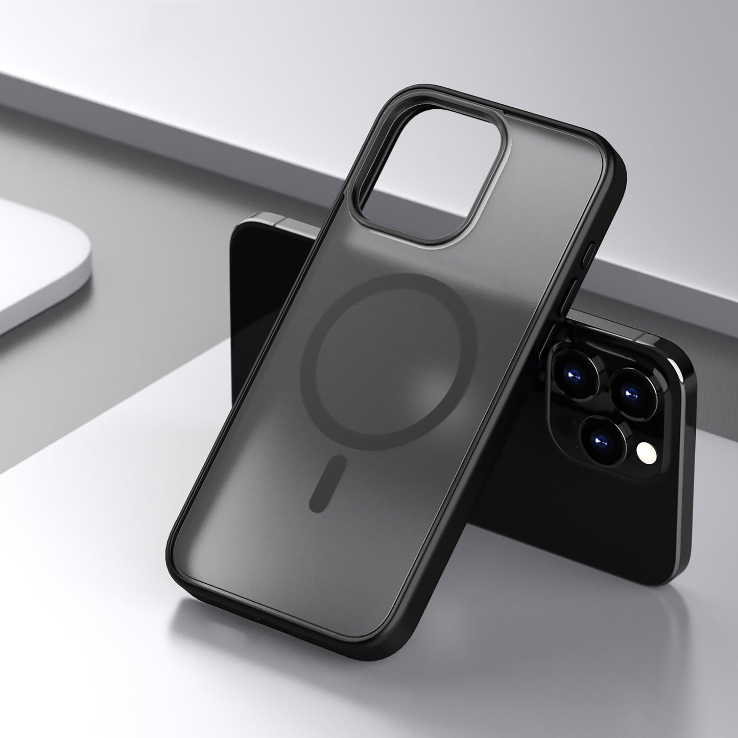 High-end matte skin-touch black mobile phone case suitable for iPhone 16 15 14 13 12 11 Pro Max Plus supports magnetic suction wireless charging matte translucent anti-shock and anti-fall Apple mobile phone case