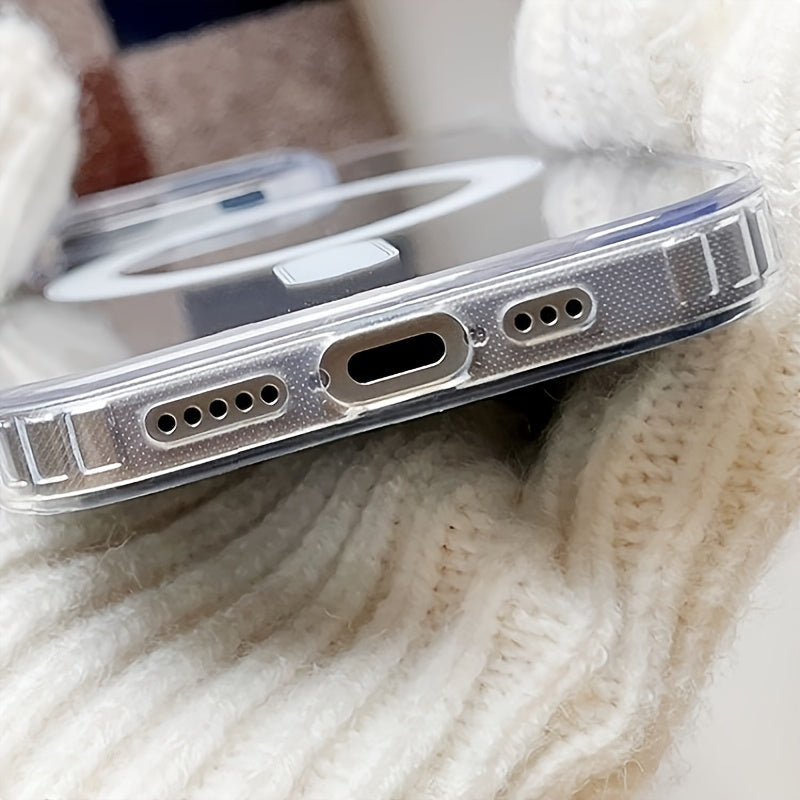 The Transparent Magnetic Phone Case Is Suitable for High-Definition Clarity And Does Not Interfere with The Screen Protector for Apple Iphone Models from X to 16 Series, Featuring a Hard Back And Soft Edges.