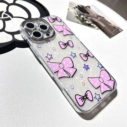 Pink polka dot bow | 084