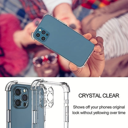 Durable And Cushioned Transparent Phone Cover for Iphone Models 14, 13, 12, 11 Pro Max, X, XS, XR, 6, 6S, 7, 8 Plus, Offering Protection for The Back.