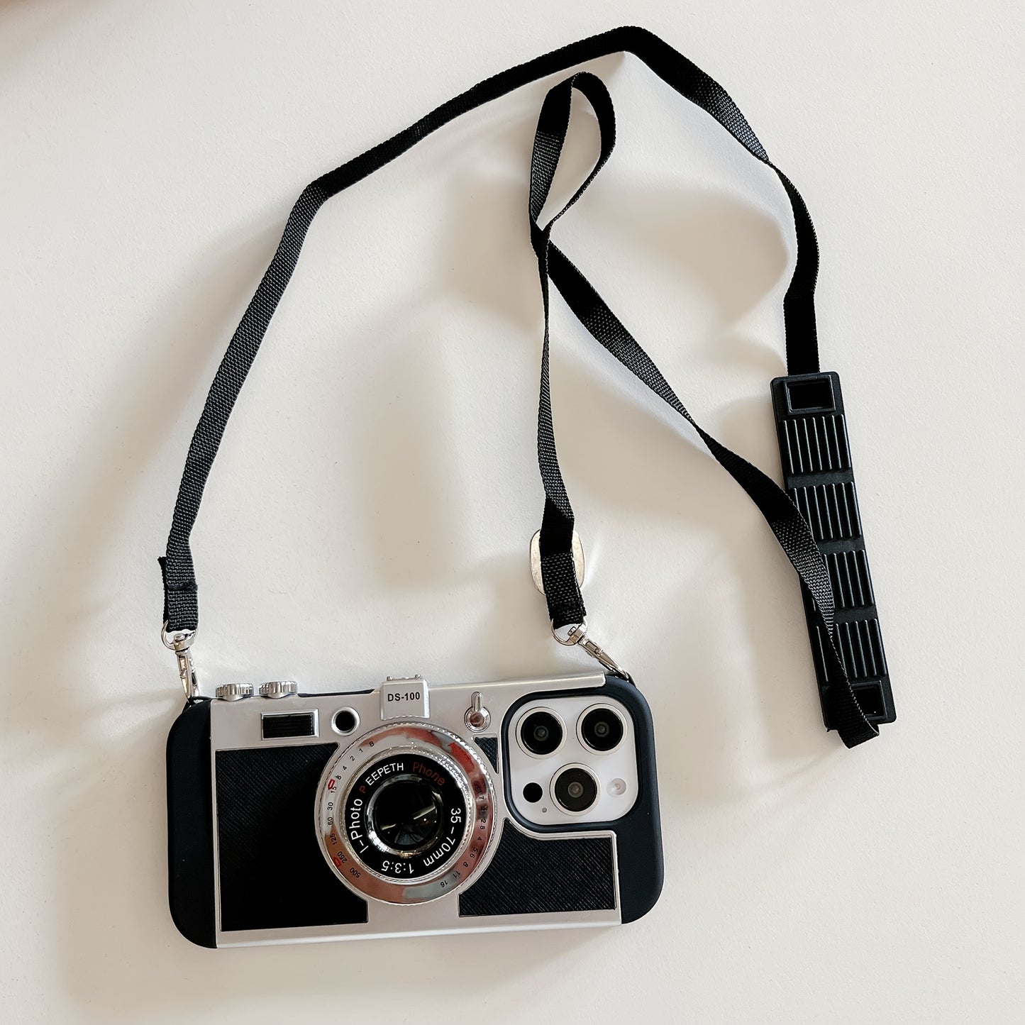 3D Camera Phone Case Suitable for iPhone 14 Pro Max Apple 13 with Lanyard Plus Soft 11/12/X/XS/XR/XSMAX