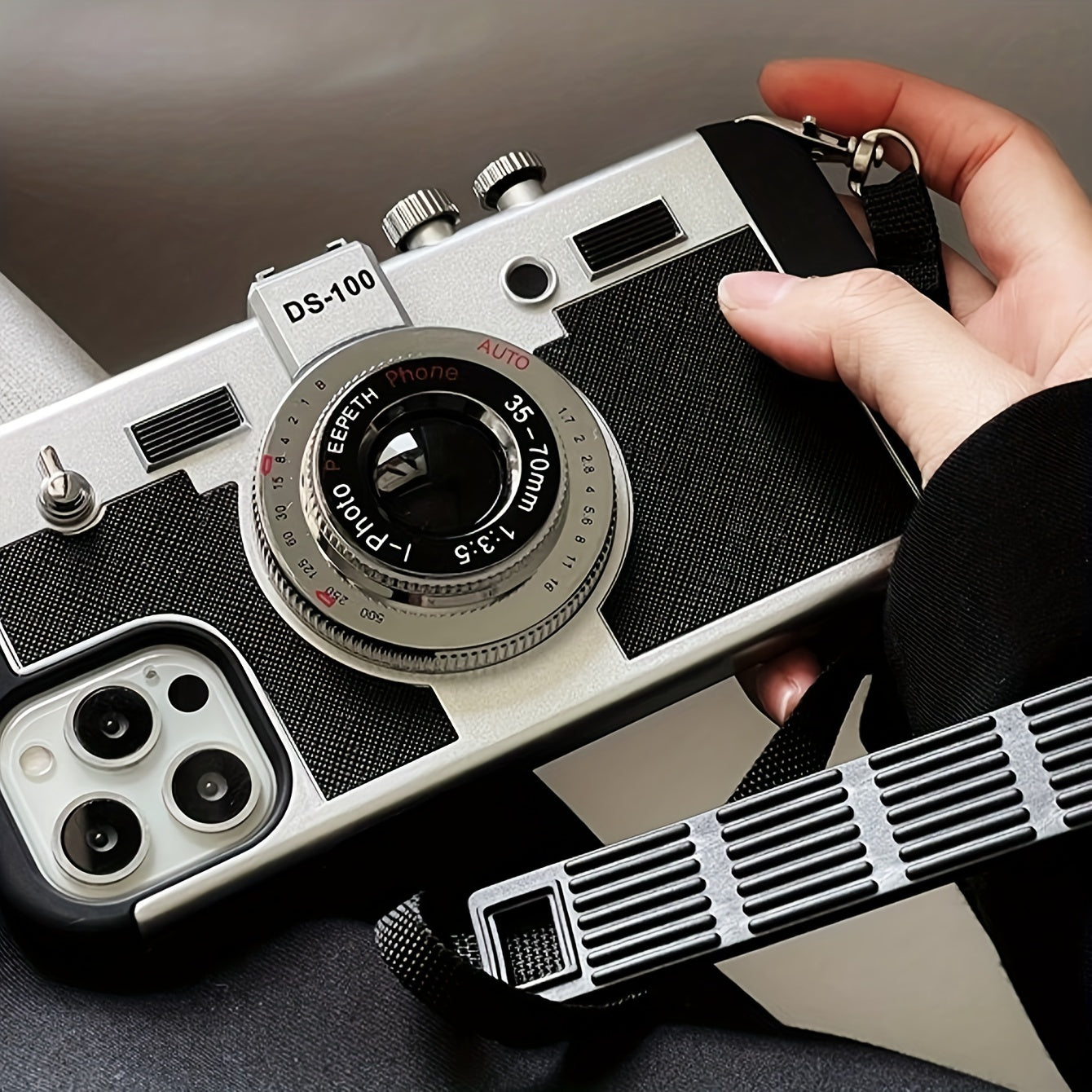 3D Camera Phone Case Suitable for iPhone 14 Pro Max Apple 13 with Lanyard Plus Soft 11/12/X/XS/XR/XSMAX