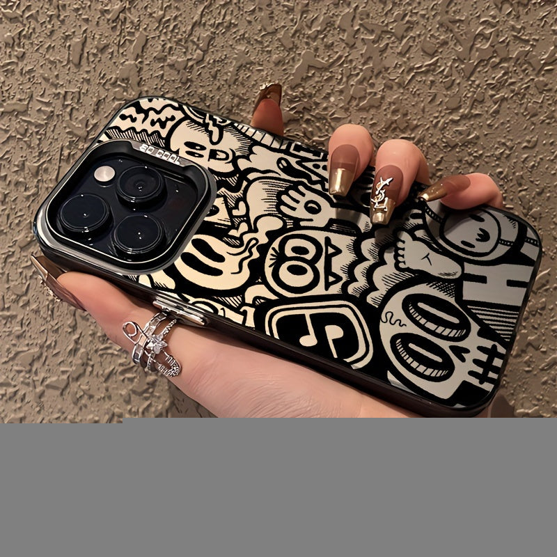 Black Graffiti Phone Case, Suitable for iPhone 15/15Plus/15Pro/15Promax, iPhone 14/14Plus/14Pro/14Promax, iPhone 13/13Pro/13Promax, iPhone 12/12Pro/12Promax, iPhone 11/11Pro/11Pro Max, iPhone 7/8Plus, iPhone Xr/Xs Max