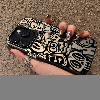 Black Graffiti Phone Case, Suitable for iPhone 15/15Plus/15Pro/15Promax, iPhone 14/14Plus/14Pro/14Promax, iPhone 13/13Pro/13Promax, iPhone 12/12Pro/12Promax, iPhone 11/11Pro/11Pro Max, iPhone 7/8Plus, iPhone Xr/Xs Max