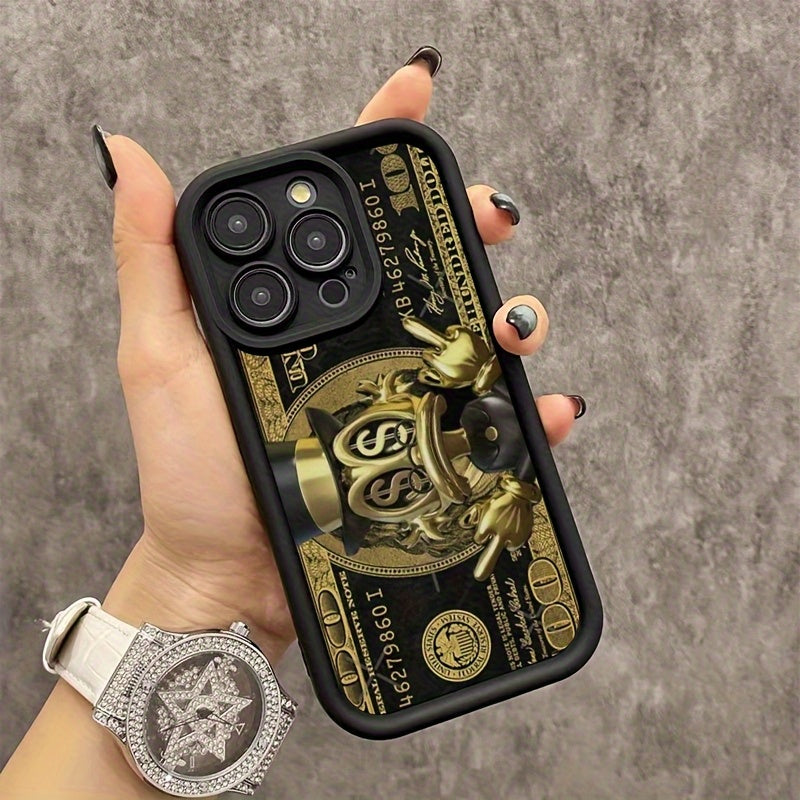 New Black Phone Case with Dollar Pattern, David, Trendy INS Style, Shockproof, Non-Slip, Lightweight, New Fashion Design, Unisex Premium Protective Hard Shell Suitable for iPhone 16 for iPhone 16 Promax for iPhone 15 Pro for iPhone 14 Plus for iPhone 13 1