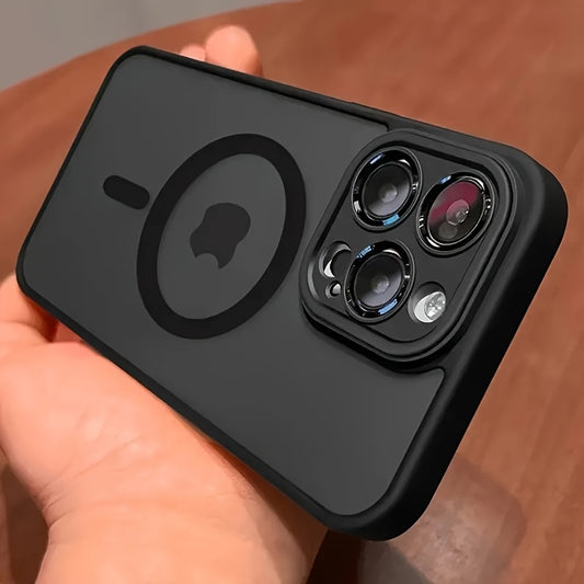 Luxury Translucent Case for iPhone 16 15 14 13 12 11 Pro Max 16 15 14 Plus13 12 Mini with Magnetic Wireless Charging and Matte Lens Protector