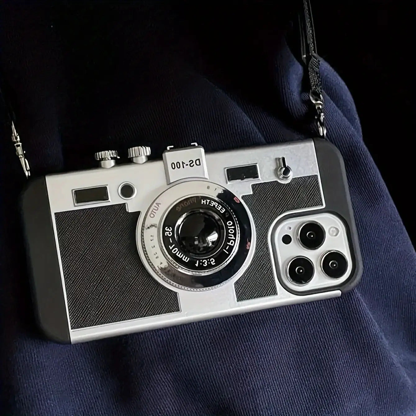 3D Camera Phone Case Suitable for iPhone 14 Pro Max Apple 13 with Lanyard Plus Soft 11/12/X/XS/XR/XSMAX