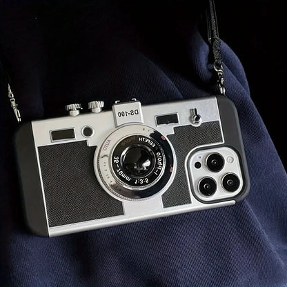3D Camera Phone Case Suitable for iPhone 14 Pro Max Apple 13 with Lanyard Plus Soft 11/12/X/XS/XR/XSMAX