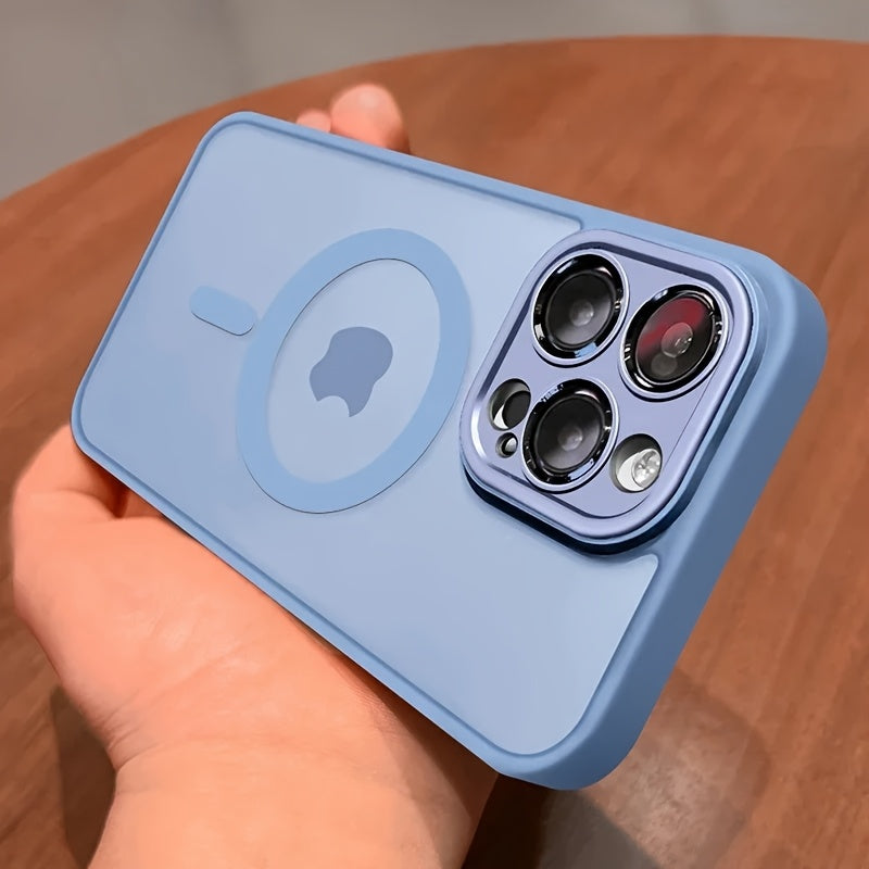 Luxury Translucent Case for iPhone 16 15 14 13 12 11 Pro Max 16 15 14 Plus13 12 Mini with Magnetic Wireless Charging and Matte Lens Protector