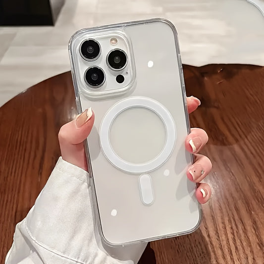 The Transparent Magnetic Phone Case Is Suitable for High-Definition Clarity And Does Not Interfere with The Screen Protector for Apple Iphone Models from X to 16 Series, Featuring a Hard Back And Soft Edges.