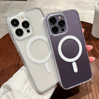 3pcs [1 Phone Cover with 2 Mobile Phone Lanyard]-Magnetic Transparent Phone Case, Supports Wireless Charging, Durable And Sturdy, Classic And Fashionable - Suitable for iPhone 16/15/14/13/12/11 Promax Series Phone Cases