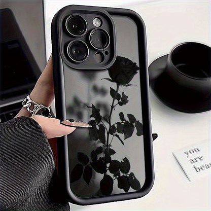 High Bamboo Black Shell Rose Pattern Phone Case Suitable for iPhone 16111213141515 Pro 15 Plus 15 Pro Max 7 Plus 8 Plus XXs Max Xr 11 Pro 12 Pro 13 Pro 14 Pro 11 Pro Max 12 Pro Max 13 Pro Max 14 Pro Max 14 Plus 66s 6 Plus 7816 Pro 16 Plus 16 Pro Max