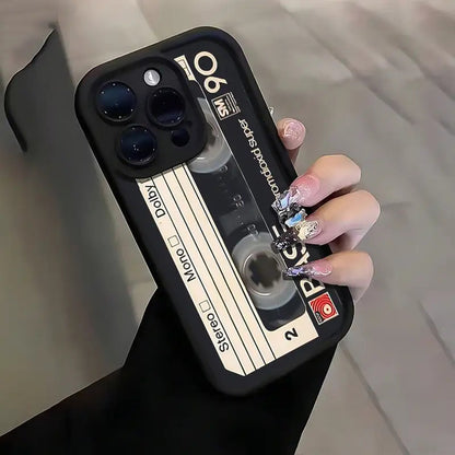 Creative Patterned Black Shockproof Phone Case with Full Coverage for Lenses, Minimalist Design, Suitable for Iphone 16/16 Plus/16 Pro/16 Pro Max, Iphone 15/15 Plus/15 Pro/15 Pro Max, Iphone 14/14 Plus/14 Pro/14 Pro Max, Iphone 13/13 Pro/13 Pro Max, Iphon