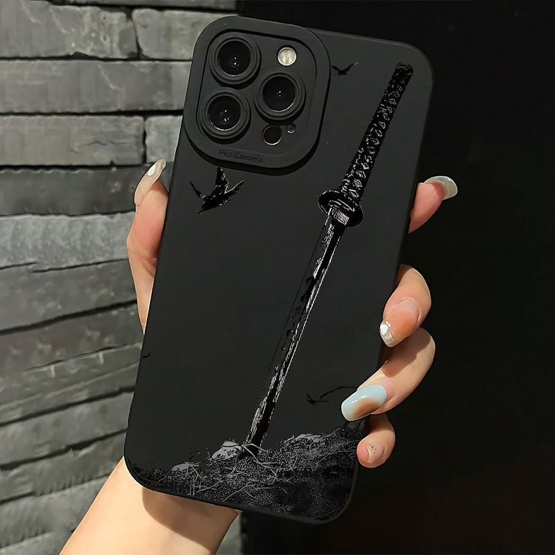 The sword Creative pattern protective case suitable for Apple, suitable for iPhone 11, 12, 13, 14, 15 16 Plus, Pro, Max, X, Xr, Xs Max, 7 Plus, 8 Plus. New all Suitable for giving gifts to family and friends phone case for couples