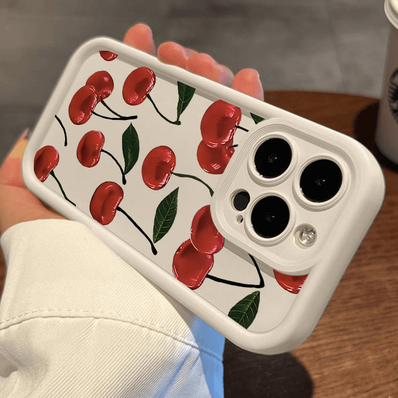 Ideal for The for iphone 16, This Cherry Phone Case Features a Trendy Cherry Print with a Sky Eye Ladder Design. It'S an Elegant And Durable Protective Cover, Making It a Perfect Gift for Loved Ones. Compatible with for iphone Models 16, 15, 14, 13, 12, A