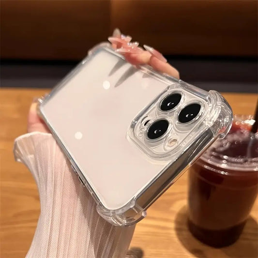 Durable And Cushioned Transparent Phone Cover for Iphone Models 14, 13, 12, 11 Pro Max, X, XS, XR, 6, 6S, 7, 8 Plus, Offering Protection for The Back.