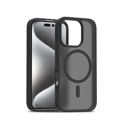 High-end matte skin-touch black mobile phone case suitable for iPhone 16 15 14 13 12 11 Pro Max Plus supports magnetic suction wireless charging matte translucent anti-shock and anti-fall Apple mobile phone case