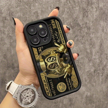 New Black Phone Case with Dollar Pattern, David, Trendy INS Style, Shockproof, Non-Slip, Lightweight, New Fashion Design, Unisex Premium Protective Hard Shell Suitable for iPhone 16 for iPhone 16 Promax for iPhone 15 Pro for iPhone 14 Plus for iPhone 13 1