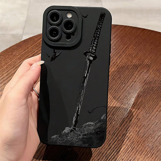 The sword Creative pattern protective case suitable for Apple, suitable for iPhone 11, 12, 13, 14, 15 16 Plus, Pro, Max, X, Xr, Xs Max, 7 Plus, 8 Plus. New all Suitable for giving gifts to family and friends phone case for couples