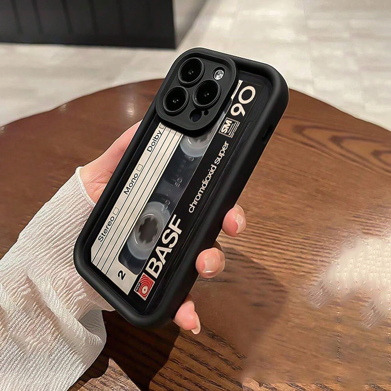 Creative Patterned Black Shockproof Phone Case with Full Coverage for Lenses, Minimalist Design, Suitable for Iphone 16/16 Plus/16 Pro/16 Pro Max, Iphone 15/15 Plus/15 Pro/15 Pro Max, Iphone 14/14 Plus/14 Pro/14 Pro Max, Iphone 13/13 Pro/13 Pro Max, Iphon