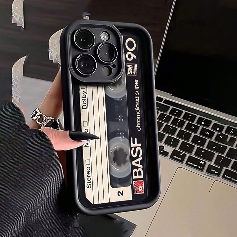 Creative Patterned Black Shockproof Phone Case with Full Coverage for Lenses, Minimalist Design, Suitable for Iphone 16/16 Plus/16 Pro/16 Pro Max, Iphone 15/15 Plus/15 Pro/15 Pro Max, Iphone 14/14 Plus/14 Pro/14 Pro Max, Iphone 13/13 Pro/13 Pro Max, Iphon