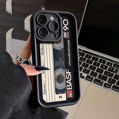 Creative Patterned Black Shockproof Phone Case with Full Coverage for Lenses, Minimalist Design, Suitable for Iphone 16/16 Plus/16 Pro/16 Pro Max, Iphone 15/15 Plus/15 Pro/15 Pro Max, Iphone 14/14 Plus/14 Pro/14 Pro Max, Iphone 13/13 Pro/13 Pro Max, Iphon