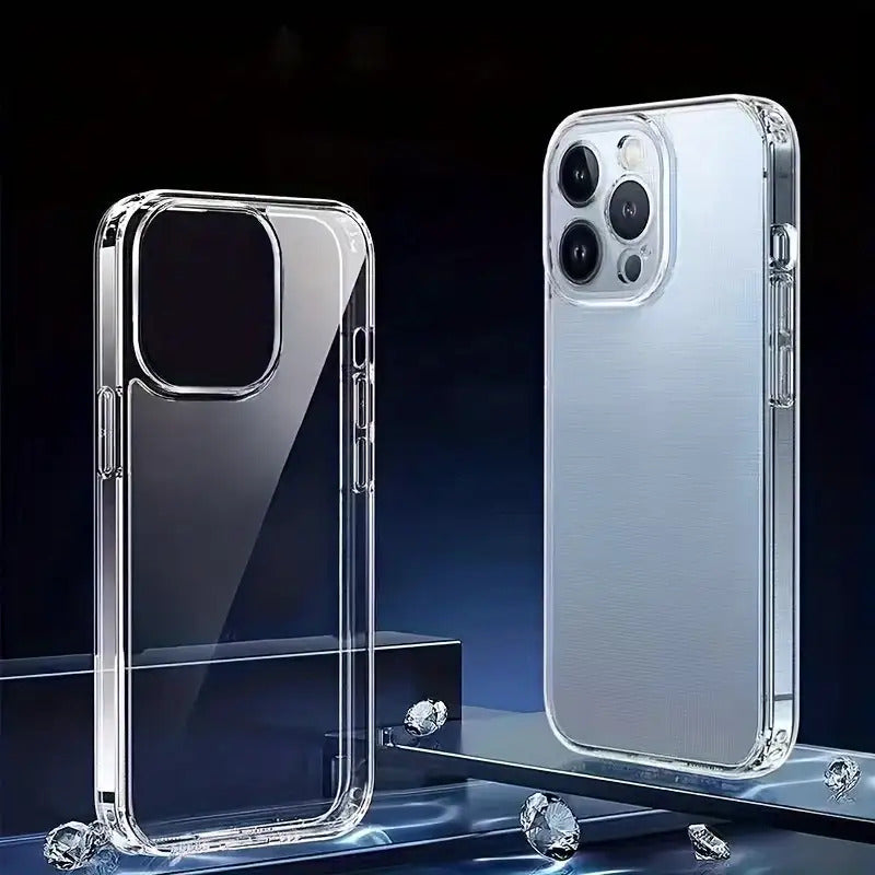 [Luxury TPU Case] iPhone Luxury Clear Soft TPU Shockproof Case | for 16 15 14 13 12 11 Pro Max 16 15 14 Plus 13 12 Mini X XS Max XR 8 7 Plus Back Cover