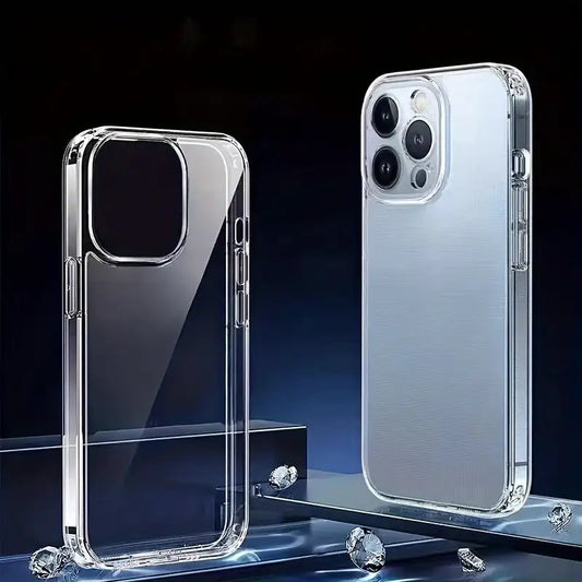 [Luxury TPU Case] iPhone Luxury Clear Soft TPU Shockproof Case | for 16 15 14 13 12 11 Pro Max 16 15 14 Plus 13 12 Mini X XS Max XR 8 7 Plus Back Cover