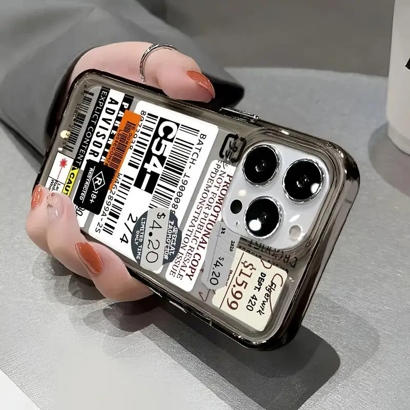 Gray Tone Barcode Label Suitable for 7/8Plus Full Drop-Proof Soft Shell Simple High-End Air Cushion Suitable for Iphone14Promax Apple 13 Mobile Phone Case Couple Xsmax New 12Pro Drop-Proof Xr Matte 11 Men And Women 13 All-Inclusive 15PRO Soft Shell 15 Pro