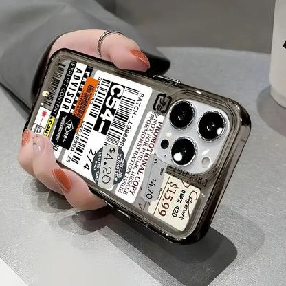 Gray Tone Barcode Label Suitable for 7/8Plus Full Drop-Proof Soft Shell Simple High-End Air Cushion Suitable for Iphone14Promax Apple 13 Mobile Phone Case Couple Xsmax New 12Pro Drop-Proof Xr Matte 11 Men And Women 13 All-Inclusive 15PRO Soft Shell 15 Pro