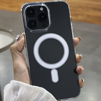 The Transparent Magnetic Phone Case Is Suitable for High-Definition Clarity And Does Not Interfere with The Screen Protector for Apple Iphone Models from X to 16 Series, Featuring a Hard Back And Soft Edges.