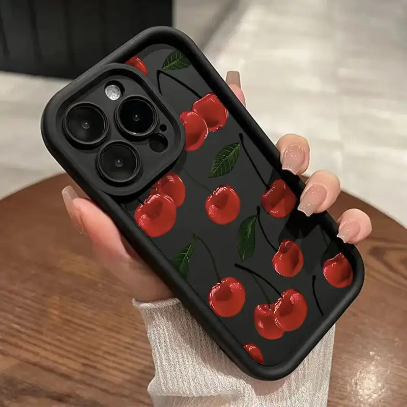 Ideal for The for iphone 16, This Cherry Phone Case Features a Trendy Cherry Print with a Sky Eye Ladder Design. It'S an Elegant And Durable Protective Cover, Making It a Perfect Gift for Loved Ones. Compatible with for iphone Models 16, 15, 14, 13, 12, A