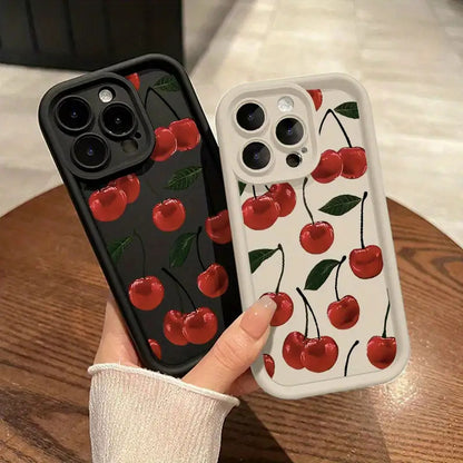 Ideal for The for iphone 16, This Cherry Phone Case Features a Trendy Cherry Print with a Sky Eye Ladder Design. It'S an Elegant And Durable Protective Cover, Making It a Perfect Gift for Loved Ones. Compatible with for iphone Models 16, 15, 14, 13, 12, A