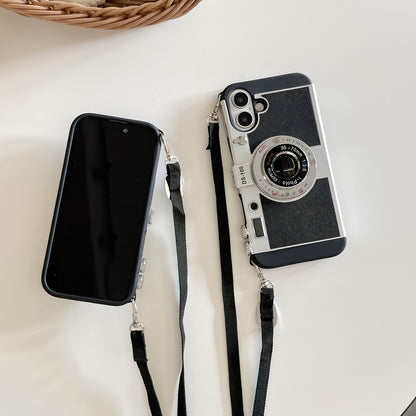 3D Camera Phone Case Suitable for iPhone 14 Pro Max Apple 13 with Lanyard Plus Soft 11/12/X/XS/XR/XSMAX