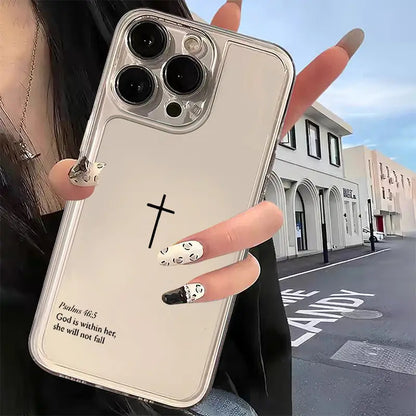 1pc of Transparent Phone Case with Bible Text Design, Compatible with Iphone 16, 15, 14, 13, 12, 11, X Pro Max Plus Mini, Made of Soft TPU for Phone Protection.