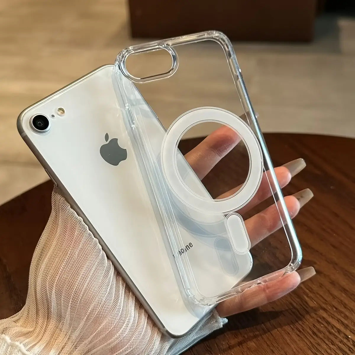 The Transparent Magnetic Phone Case Is Suitable for High-Definition Clarity And Does Not Interfere with The Screen Protector for Apple Iphone Models from X to 16 Series, Featuring a Hard Back And Soft Edges.