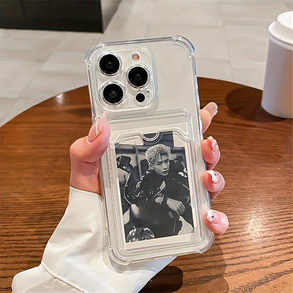 Durable Transparent TPU Phone Case with Card Slot Compatible with Iphone 15/14/13/12/11 Series - Clear Shockproof Back Cover, Compatible with Iphone 11/11 Pro/11 Pro Max/12/12 Pro/12 Pro Max/13/13 Pro/13 Pro Max/14/14 Plus/14 Pro/14 Pro Max/15/15 Plus/15
