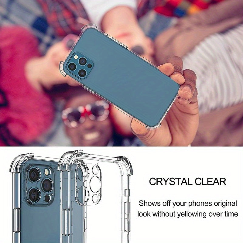Durable And Cushioned Transparent Phone Cover for Iphone Models 14, 13, 12, 11 Pro Max, X, XS, XR, 6, 6S, 7, 8 Plus, Offering Protection for The Back.