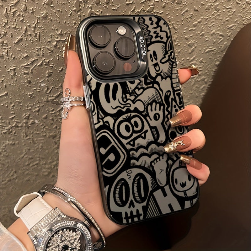 Black Graffiti Phone Case, Suitable for iPhone 15/15Plus/15Pro/15Promax, iPhone 14/14Plus/14Pro/14Promax, iPhone 13/13Pro/13Promax, iPhone 12/12Pro/12Promax, iPhone 11/11Pro/11Pro Max, iPhone 7/8Plus, iPhone Xr/Xs Max