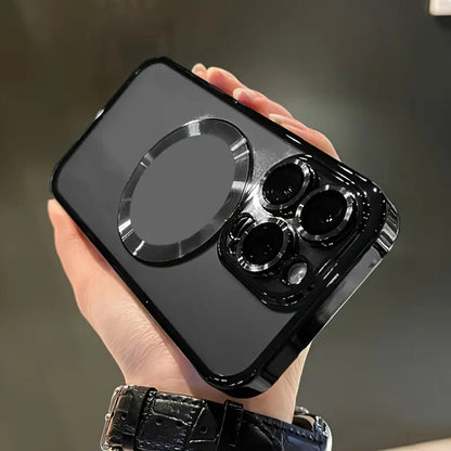 Magnetic Mobile Phone Case with Electroplating, Compatible with Iphone 16/15/14/13/12/11 Plus/Pro/Pro - Includes Lens Protection Film - Supports Wireless Charging - Stylish Design - Perfect Gift for Iphone Owners.