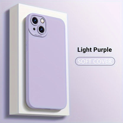 Liquid Silicone Phone Case for iPhone 11 12 13 14 Pro Max 14 Plus Camera Protective Built-in Fluff Soft Cover