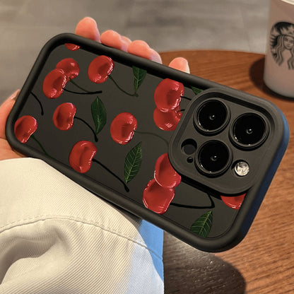 Ideal for The for iphone 16, This Cherry Phone Case Features a Trendy Cherry Print with a Sky Eye Ladder Design. It'S an Elegant And Durable Protective Cover, Making It a Perfect Gift for Loved Ones. Compatible with for iphone Models 16, 15, 14, 13, 12, A
