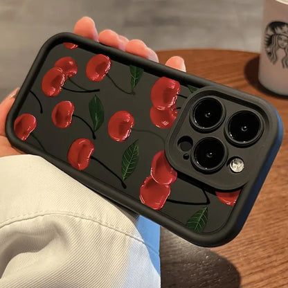 Ideal for The for iphone 16, This Cherry Phone Case Features a Trendy Cherry Print with a Sky Eye Ladder Design. It'S an Elegant And Durable Protective Cover, Making It a Perfect Gift for Loved Ones. Compatible with for iphone Models 16, 15, 14, 13, 12, A