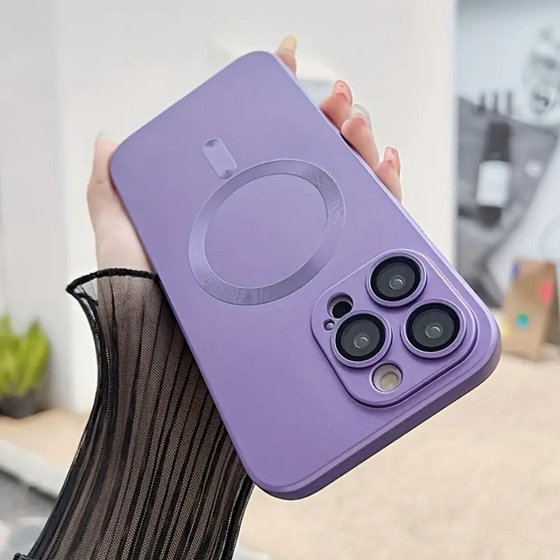 Colorful Candy Shockproof TPU Matte Soft Phone Case, for iPhone 16/ 15/ 14/ 13/ 12/ 11 Plus/ Pro/ Pro Max - Magnetic Matte Bumper Lens Protection Cover - for iPhone Users - Everyday Use - Perfect Gift for Tech Lovers