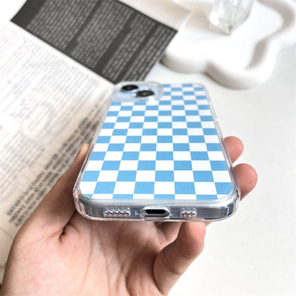 Blue and white checkerboard pattern |   026