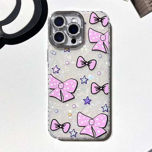 Pink polka dot bow | 084