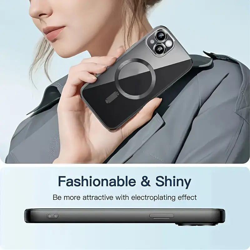 Magentic Slim Thin Phone Case with Plating Full Camera Protection for iPhone 16 Pro Max 15 14 13 12 11 Series